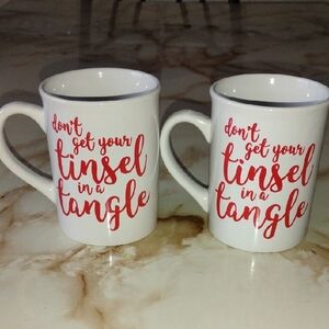 Royal Norfolk White and Red Tinsel Mugs